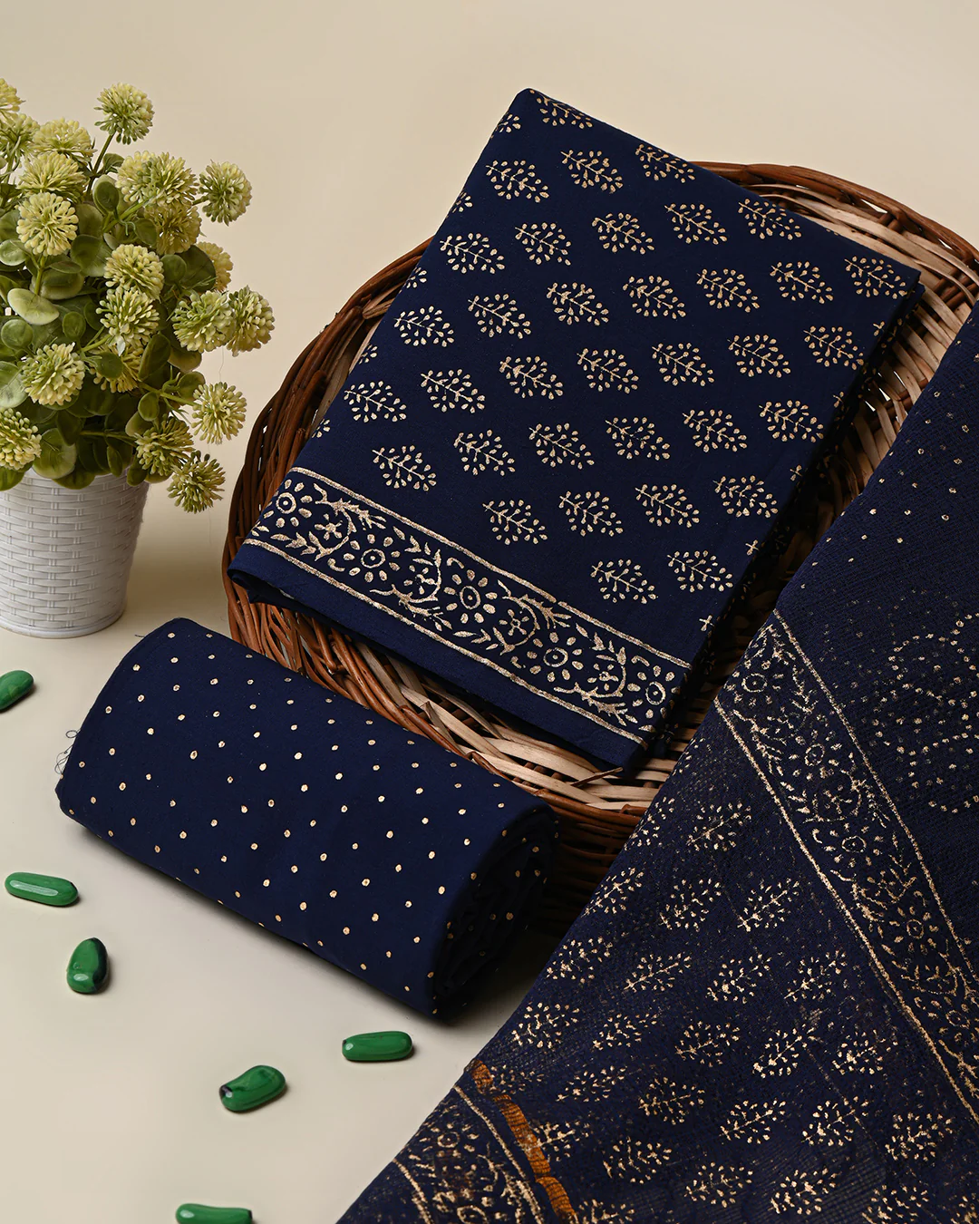 Exclusive Hand Block Printed Cotton Suit With Kota Dupatta (BSCOTKO34) - Image 3