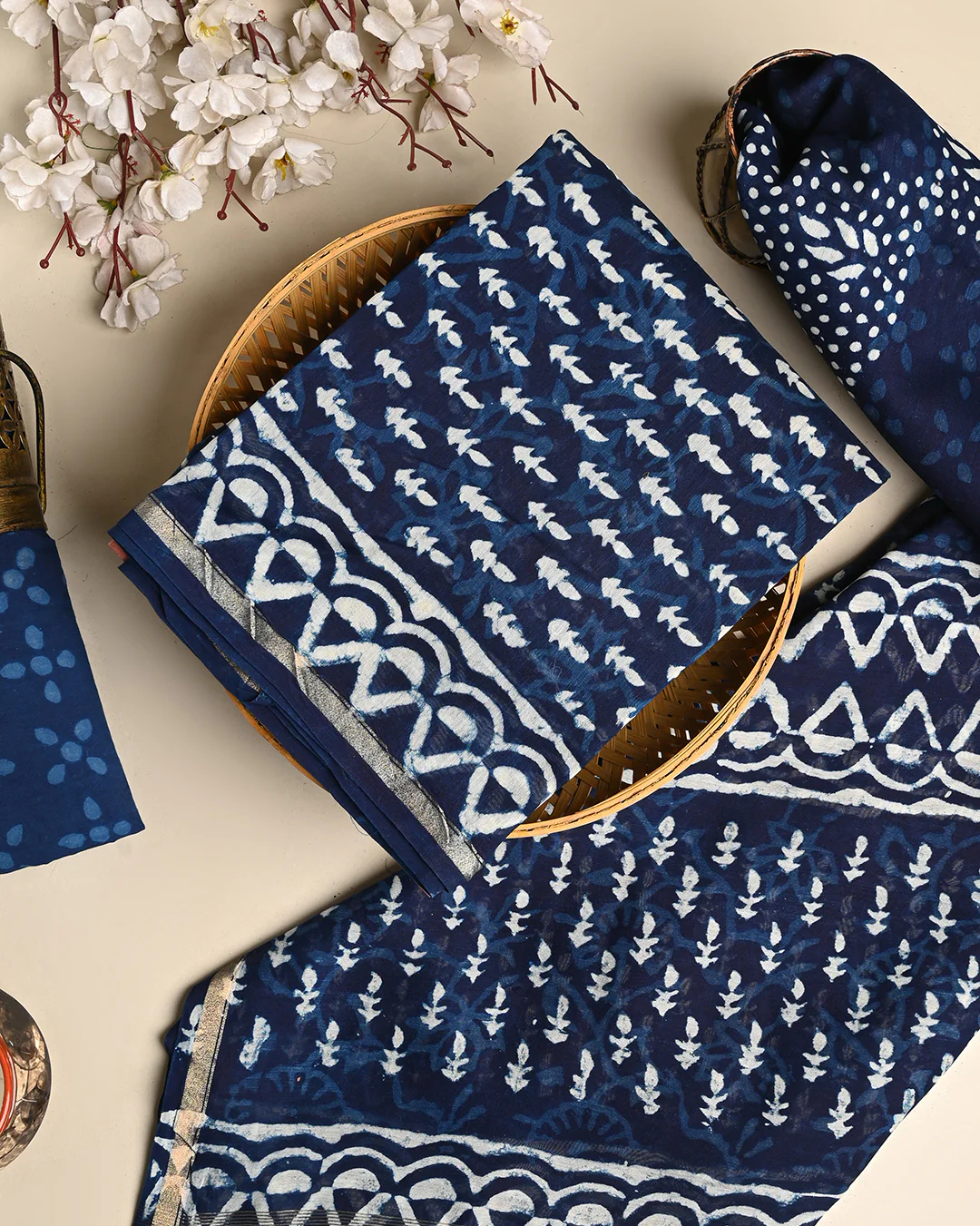 Elegant Dabu Print Chanderi Silk Suit Set (BSCHACH38) - Image 3