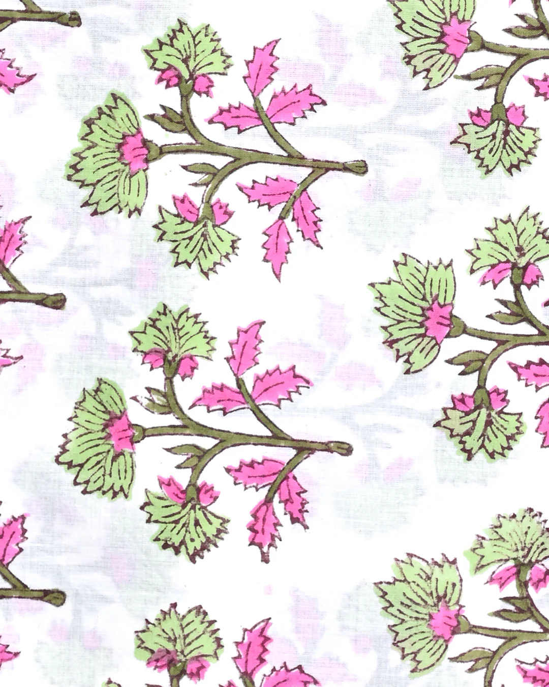 New Traditional Hand Block Sanganeri Printed Cotton Suit Top And Bottom Set (BSTB107) - Image 2