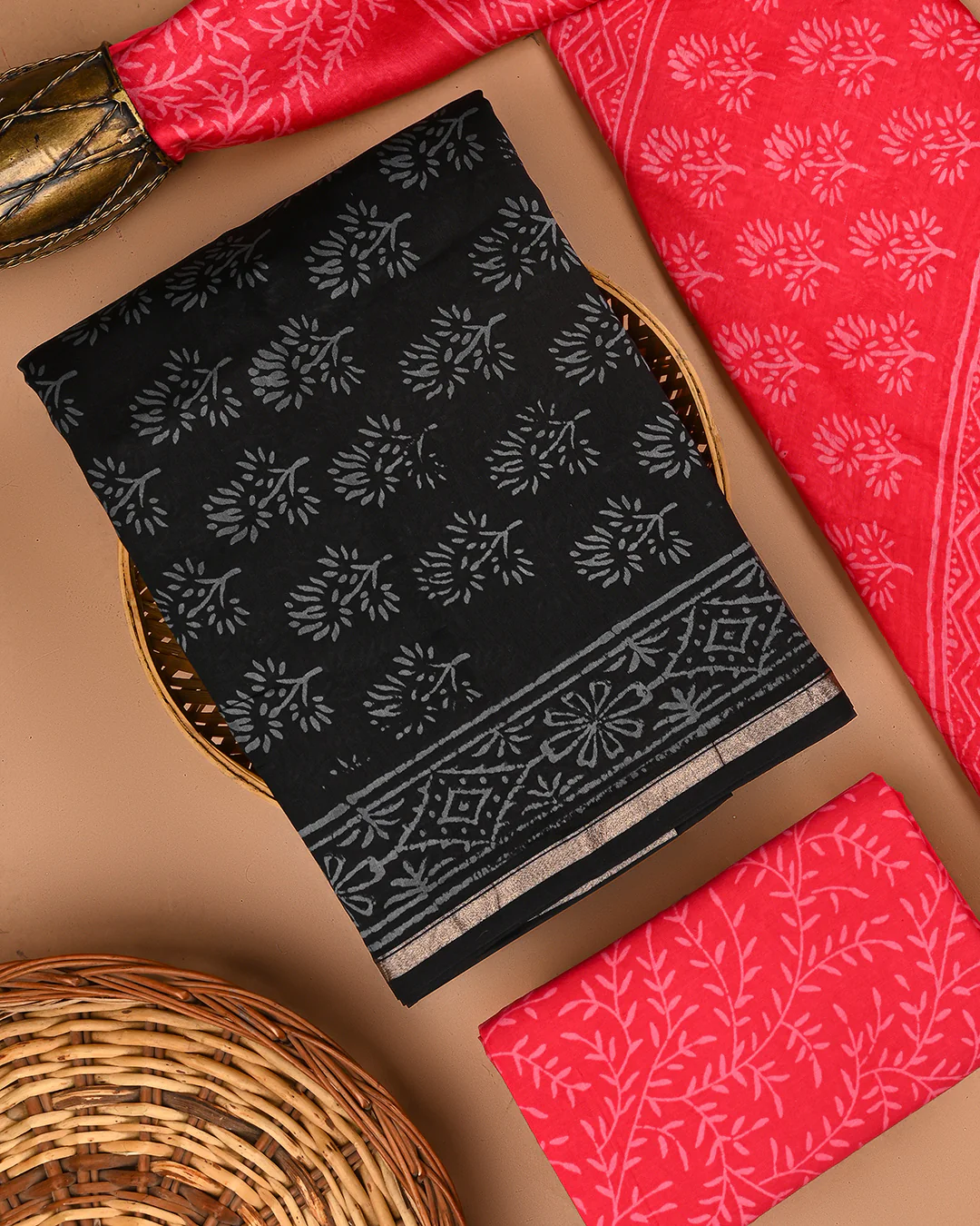 Exclusive Discharge Print Chanderi Silk Suit Set(BSCHACH29) - Image 3