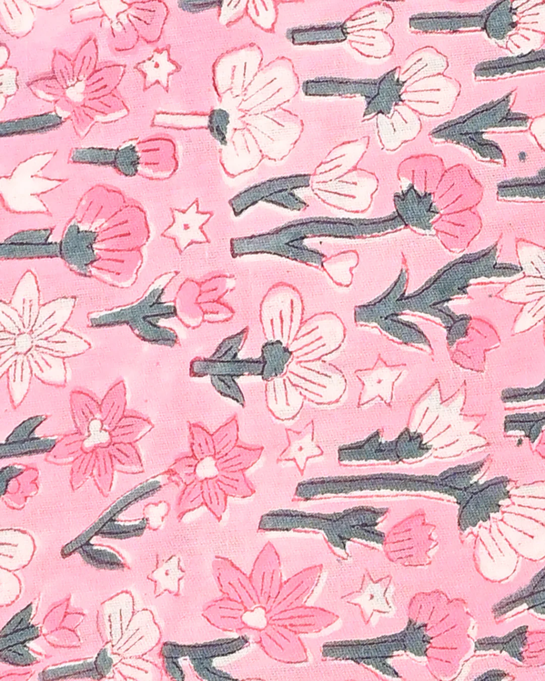 Elegant Pink Hand Block Sanganeri Print Cotton Suit With Cotton Dupatta(BSCOTMU134) - Image 2