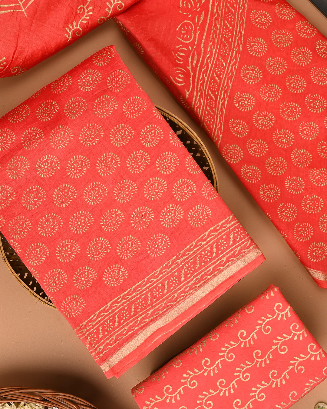 Elegant Sanganeri Print Chanderi Silk Suit Set(BSCHACH07) - Image 3