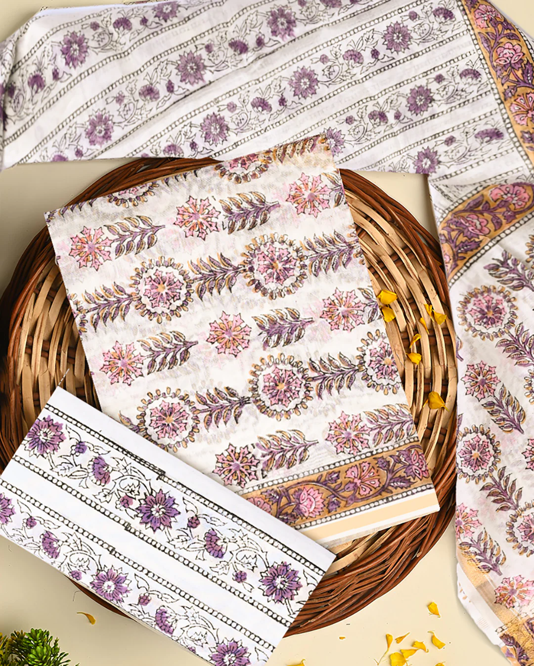 Elegant Sanganeri Print Chanderi Silk Suit Set (BSCHACH14) - Image 3