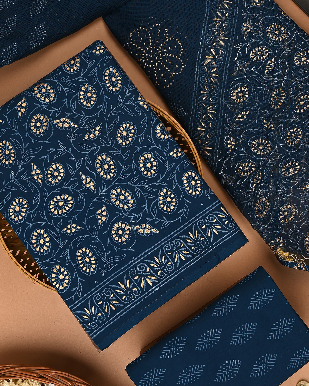 Exclusive Hand Block Print Cotton Suit With Kota Doria Dupatta(BSCOTKO95) - Image 3