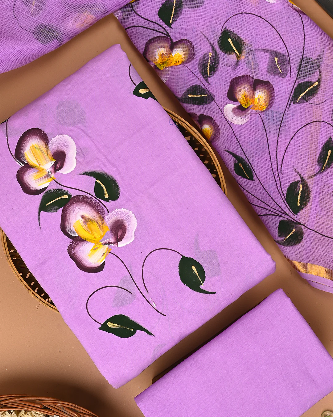 Exclusive Hand Block Print Cotton Suit With Kota Doria Dupatta(BSCOTKO86) - Image 3