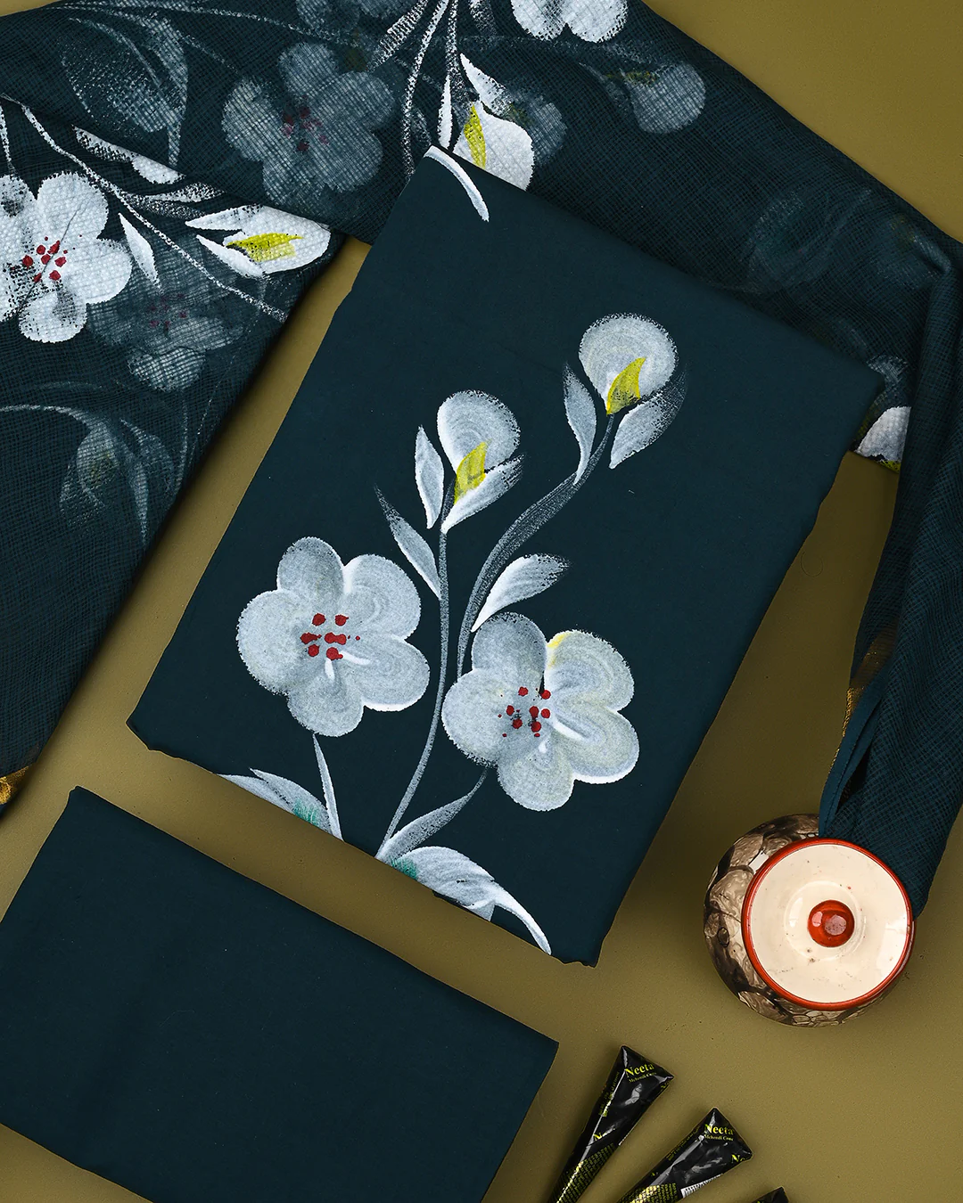 Exclusive Hand Block Print Cotton Suit With Kota Doria Dupatta(BSCOTKO81) - Image 3