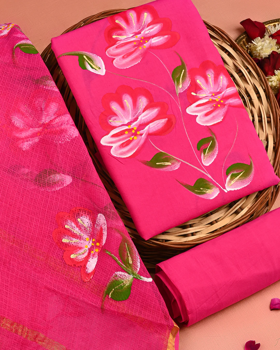 Exclusive Hand Block Print Cotton Suit With Kota Doria Dupatta(BSCOTKO88) - Image 3
