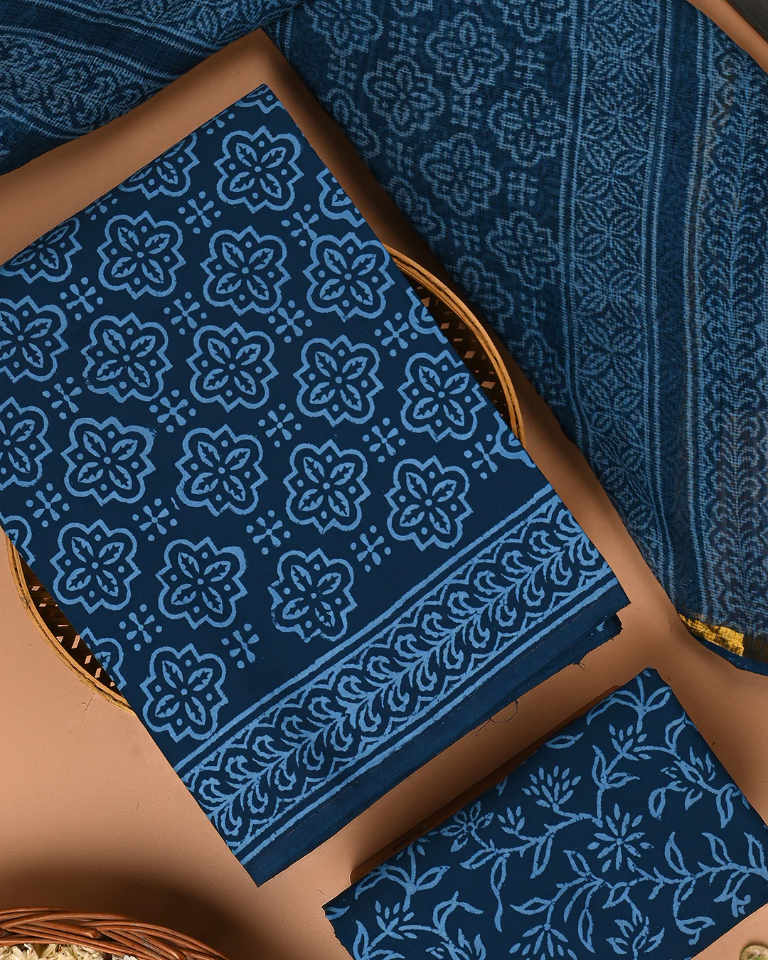 Exclusive Hand Block Print Cotton Suit With Kota Doria Dupatta(BSCOTKO94) - Image 3