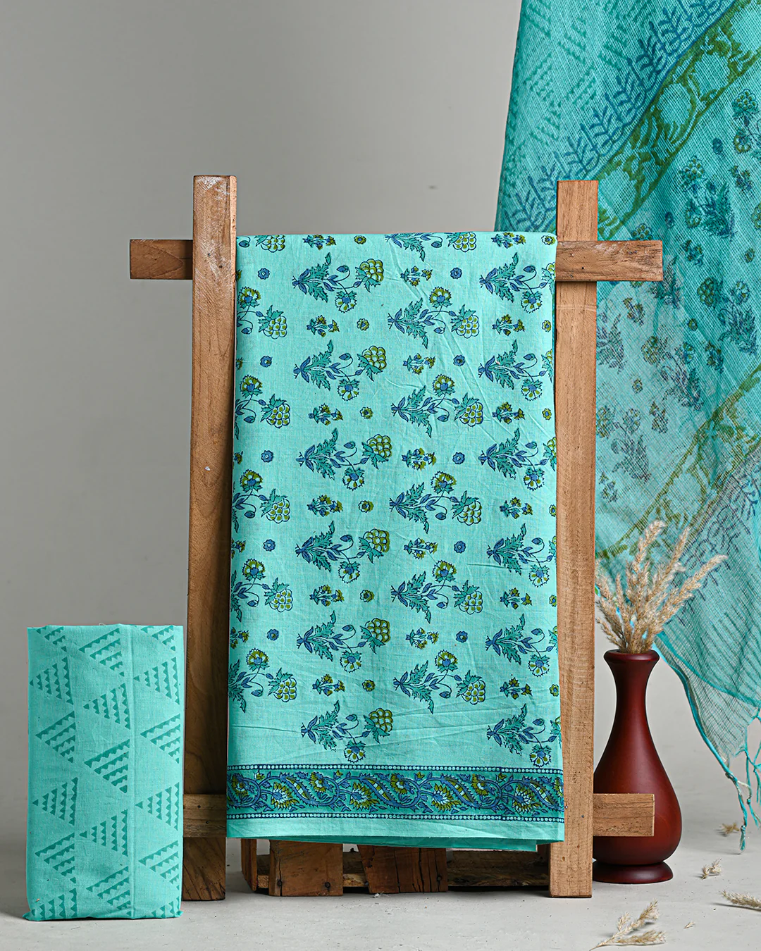 Exclusive Hand Block Print Cotton Suit With Kota Doria Dupatta(BSCOTKO10) - Image 3
