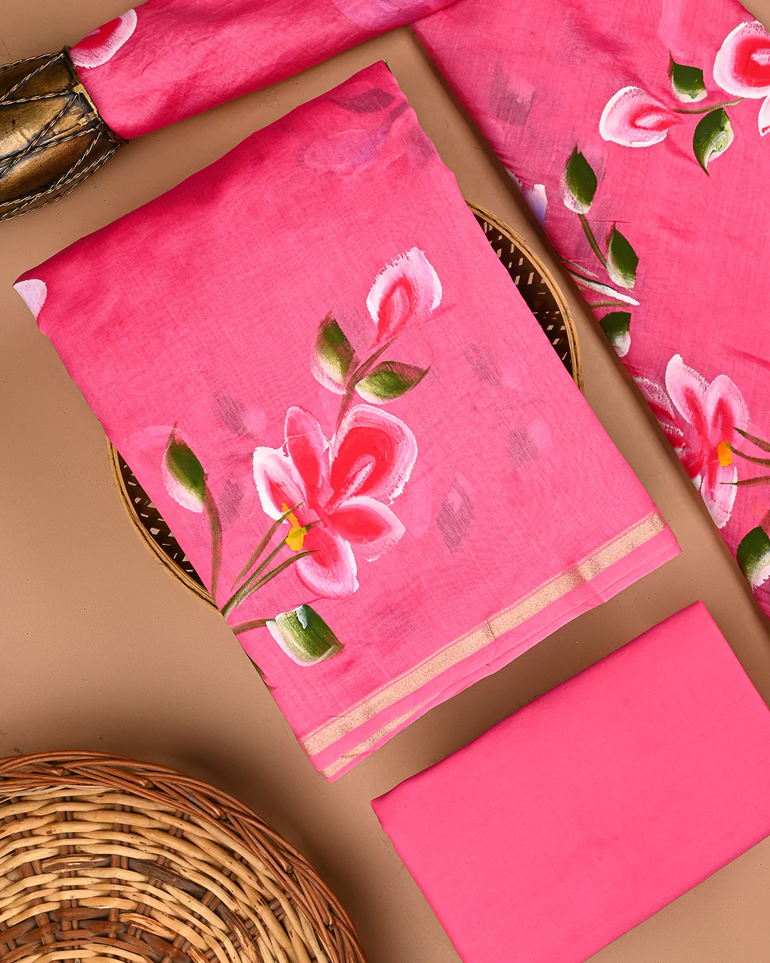 Exclusive Hand Painted Chanderi Silk Suit Set(BSCHACH26) - Image 3