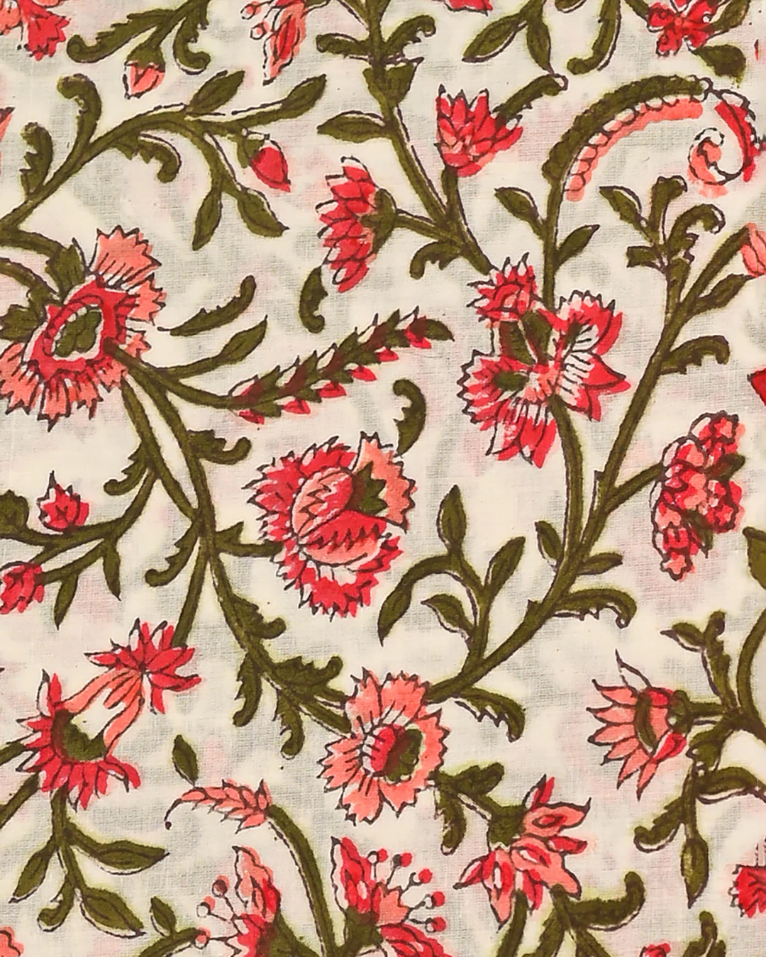 Exclusive Red and White Hand Block Print Cotton Suit With Kota Dupatta CFCOTKO22 - Image 2
