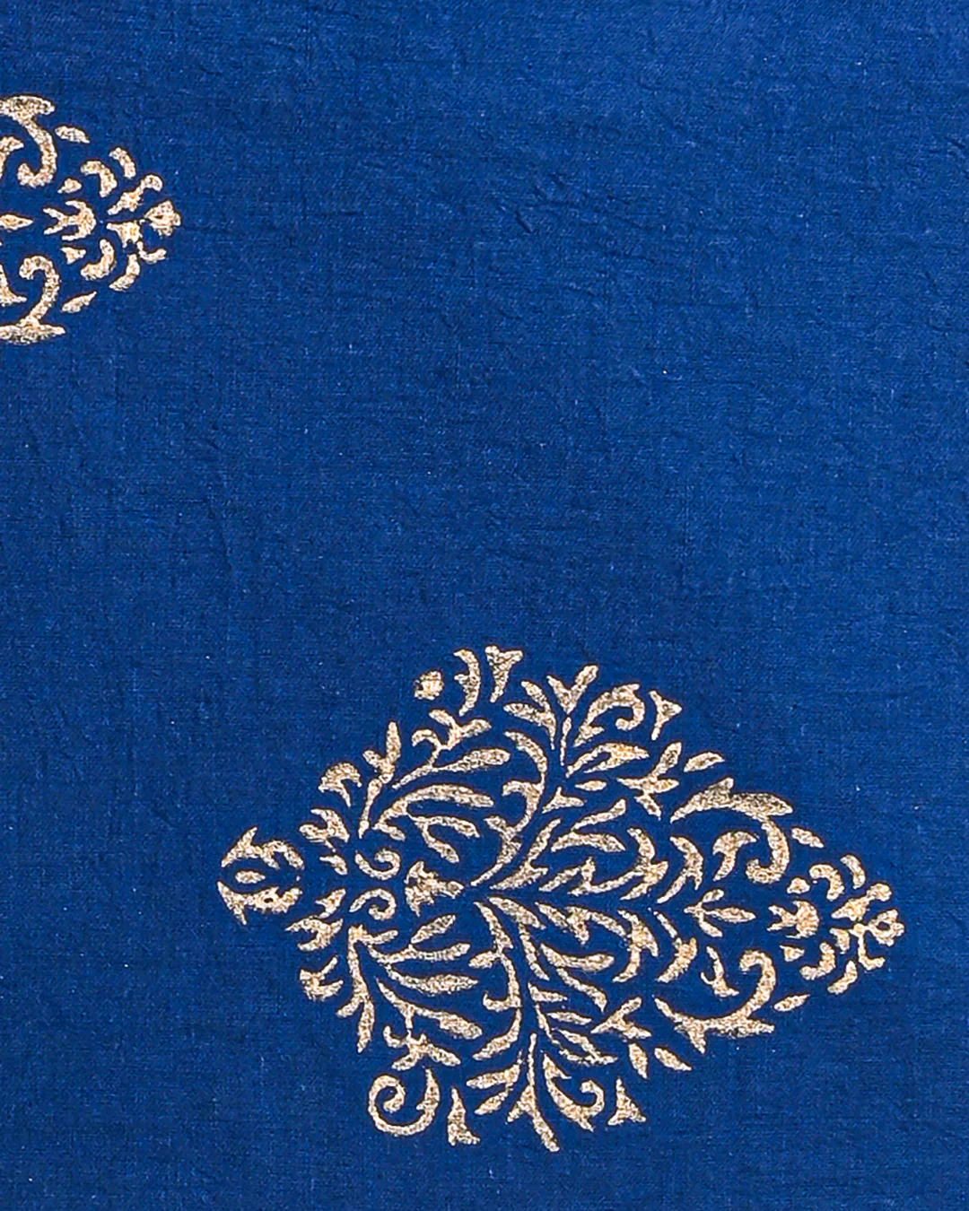 Fresh Blue with Golden Work Hand Block Printed Cotton Suit With Linen Dupatta BSLID11 - Image 2