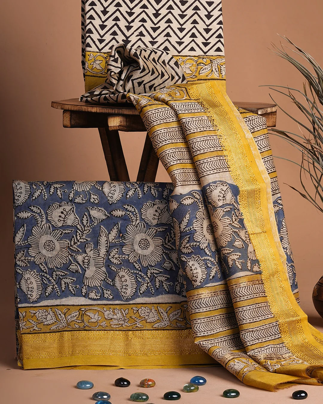 Premium Bagru Print Maheshwari Silk Suit Set (BSMAHMA24) - Image 3