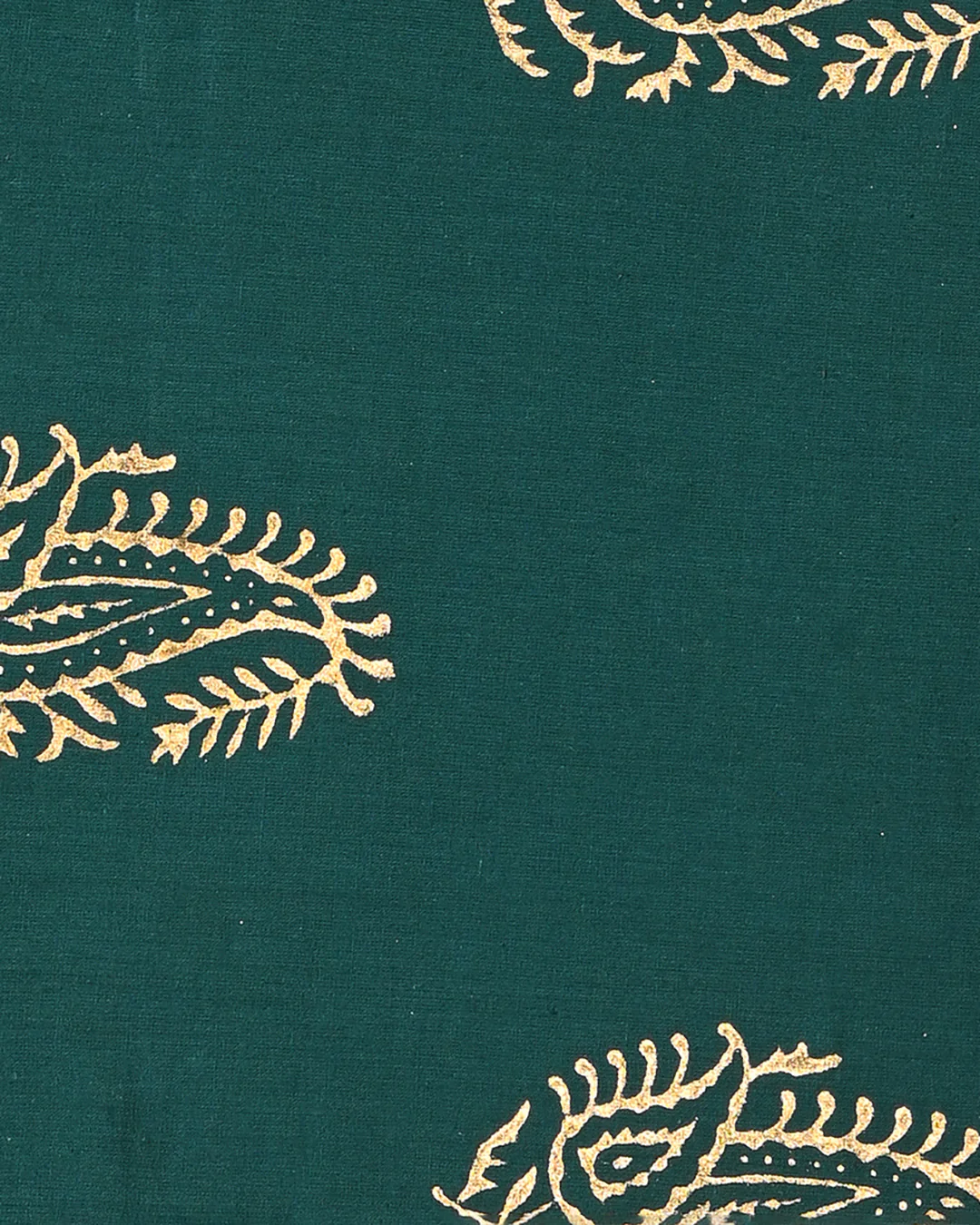 Premium Green Golden Hand Block Print Cotton Suit Sets With Cotton Dupatta CFCOTMU66 - Image 2