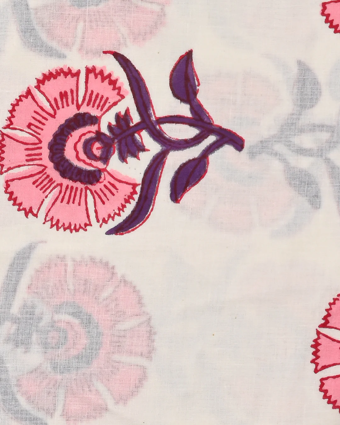 Traditional Hand Block Printed Cotton Suit Top And Bottom Set (BSTB51) - Image 2