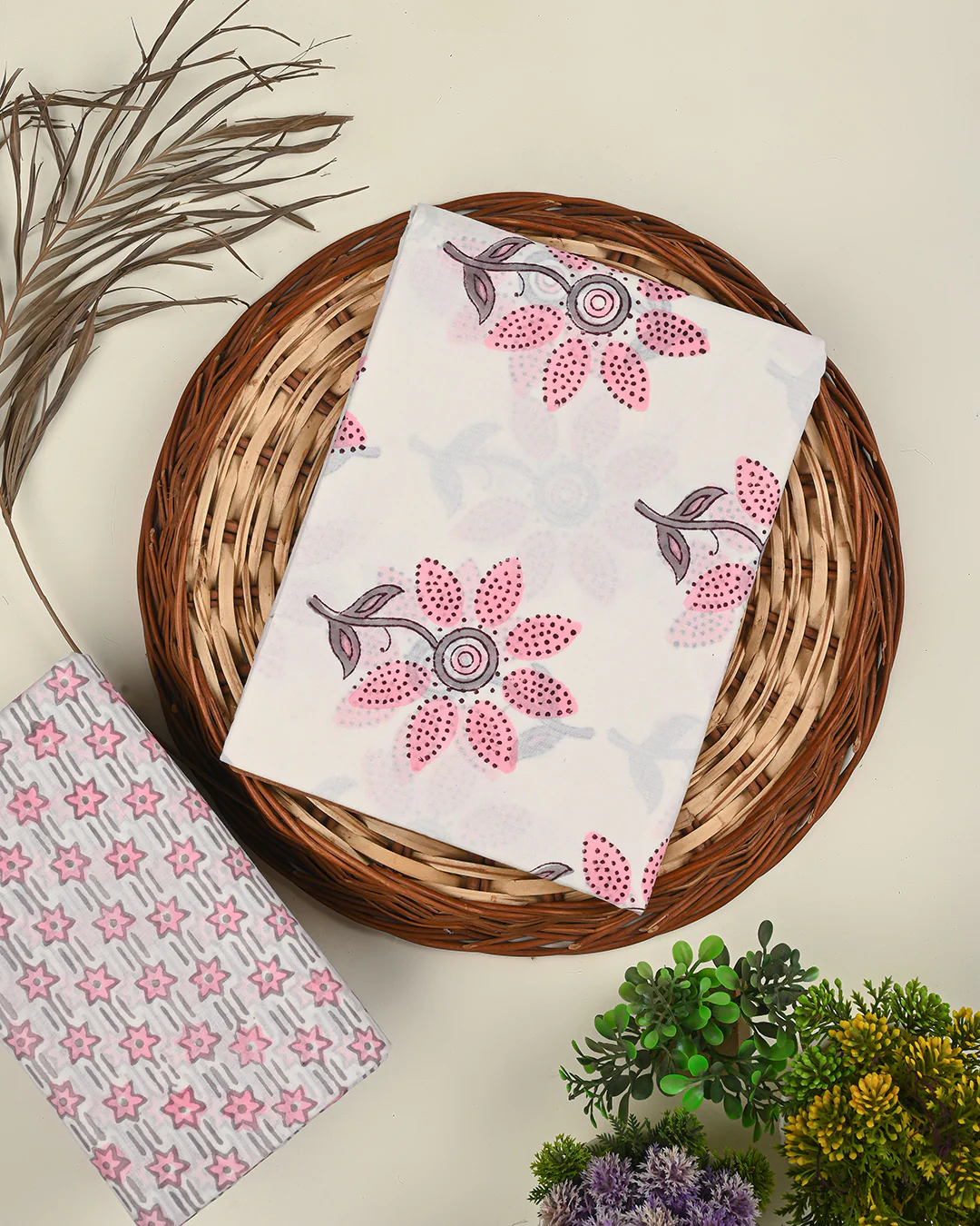 Premium Hand Block Printed Cotton Suit Top And Bottom Set (BSTB11) - Image 3