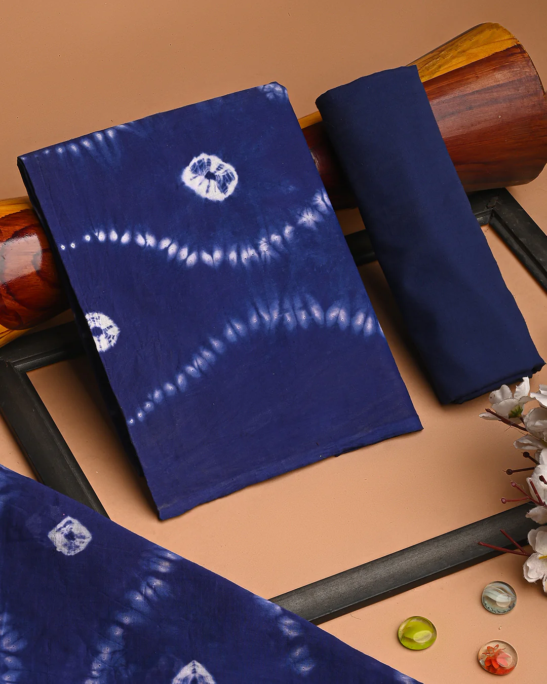 Premium Blue Tie and Dye Printed Cotton Suit With Cotton Dupatta (BSCOTMU86) - Image 3