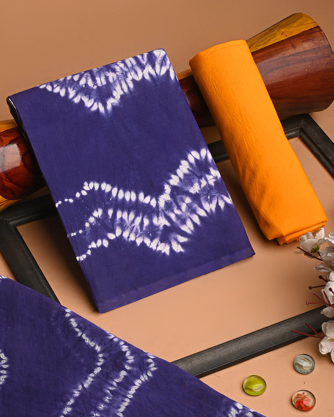 Stylish Blue Tie and Dye Printed Cotton Suit With Cotton Dupatta (BSCOTMU84) - Image 3