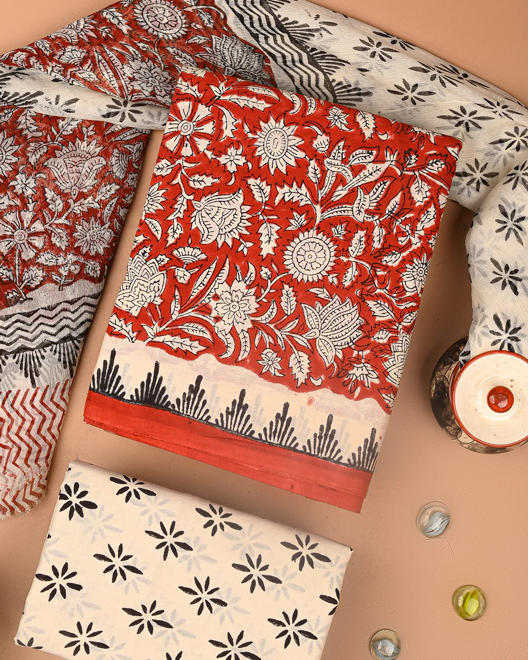 Premium Sanganeri Printed Cotton Suit With Chiffon Dupatta (BSCOTCH89) - Image 3