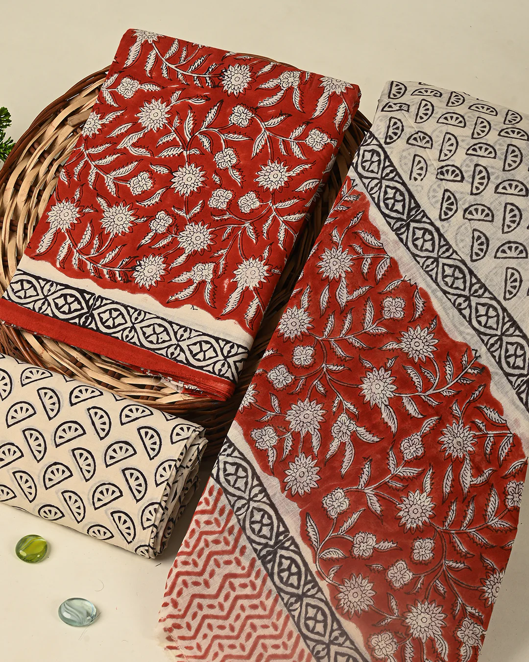 Premium Sanganeri Printed Cotton Suit With Cotton Dupatta (BSCOTMU109) - Image 3