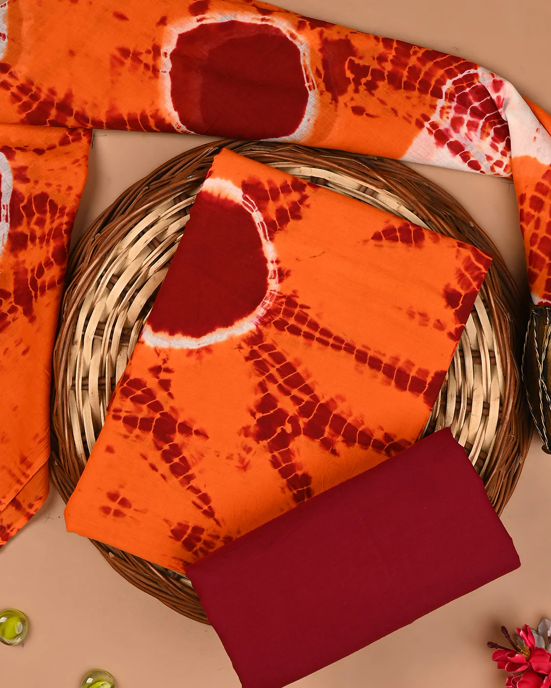 Premium Tie and Dye Printed  Cotton Suit With Cotton Dupatta(BSCOTMU82) - Image 3