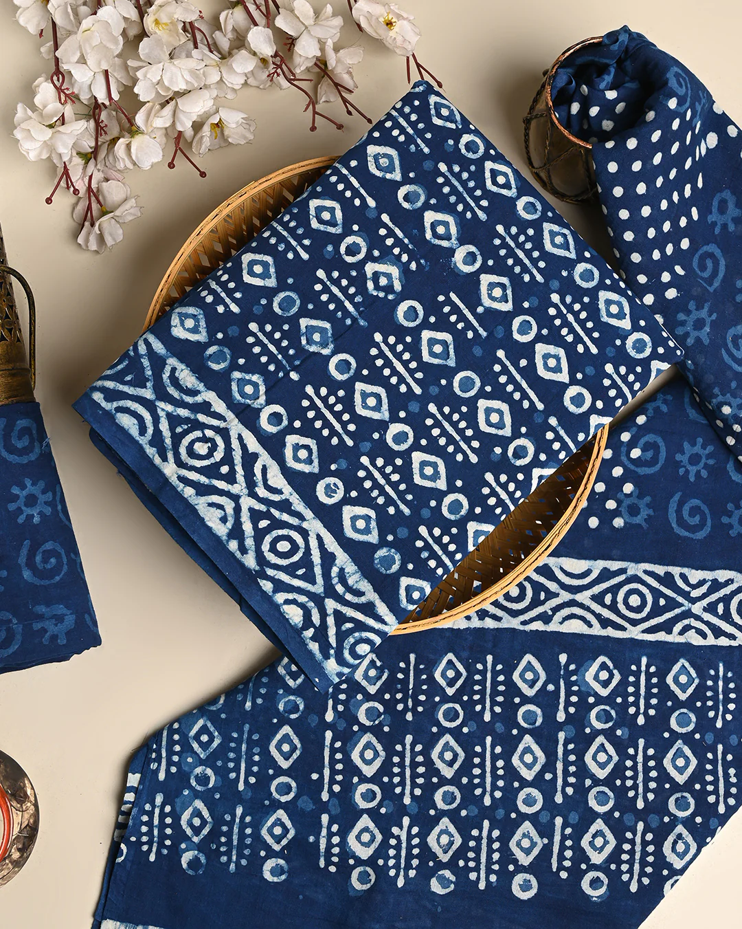 Traditional Dabu Printed Cotton Suit With Cotton Dupatta (BSCOTMU14) - Image 3