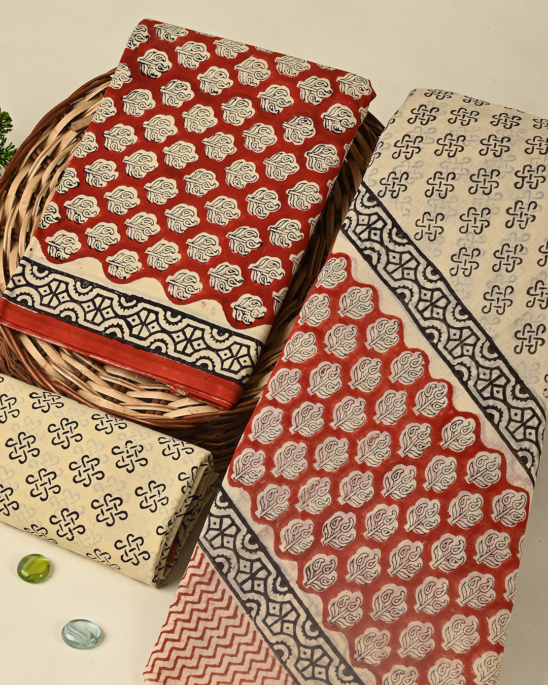 Traditional Sanganeri Printed  Cotton Suit With Cotton Dupatta (BSCOTMU107) - Image 3